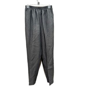 Alfred Dunner Slacks Gray Dress Pants Trousers Flat Front Straight Womens sz 12P